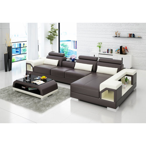 Perspections Ecksofa Toulon aus Echtleder | Wayfair.de